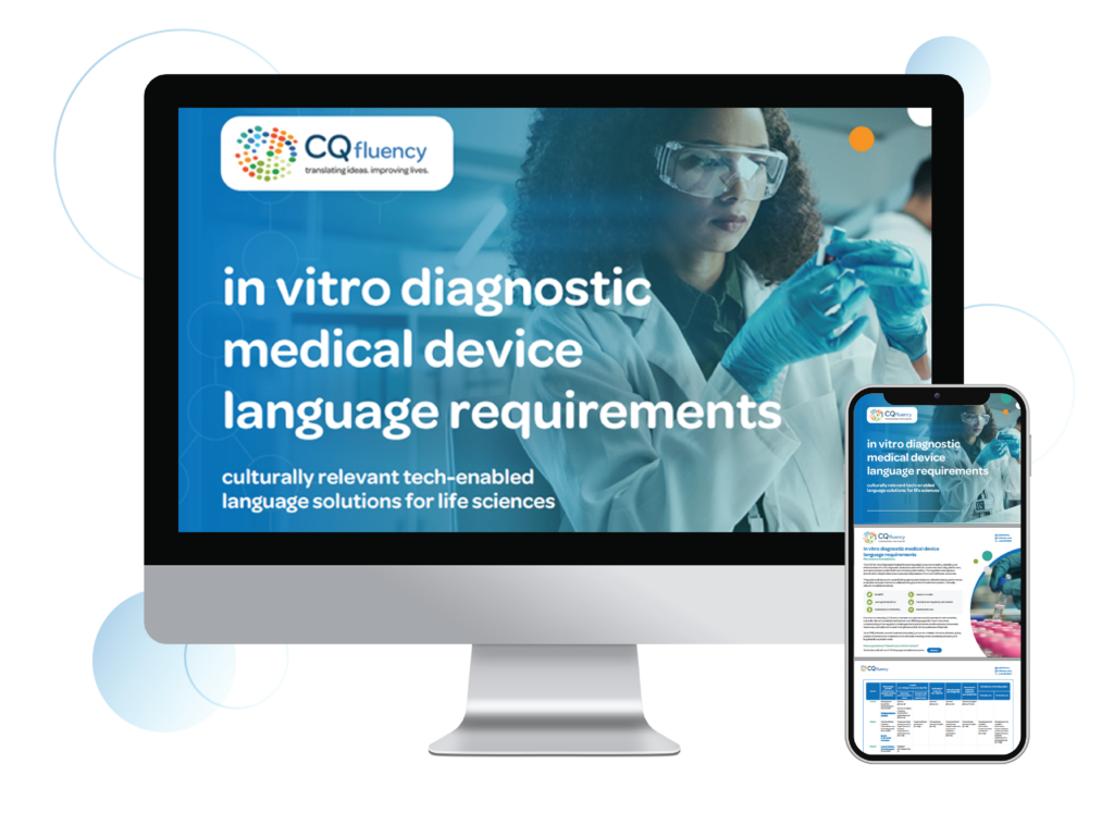 In Vitro Diagnostic Medical Device Language Requirements Guide CQ fluency